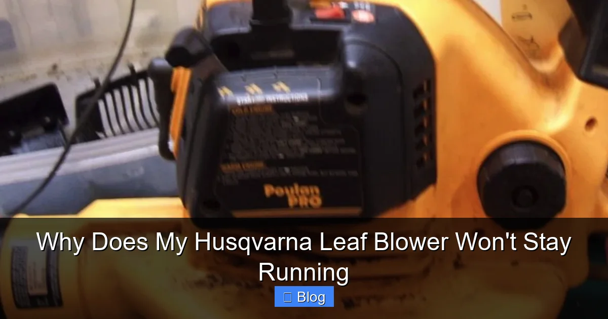 Why Does My Husqvarna Leaf Blower Won't Stay Running