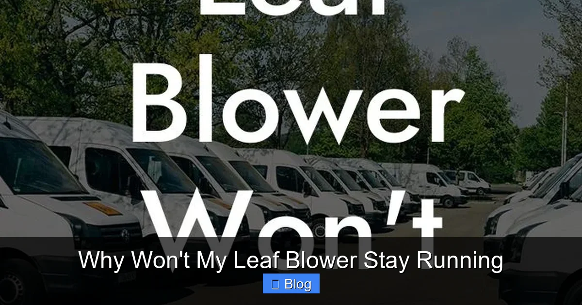 Why Won't My Leaf Blower Stay Running