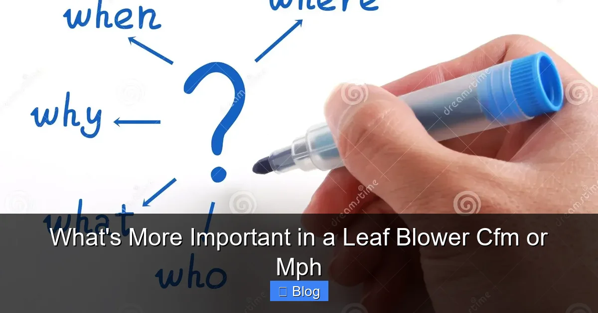 What's More Important in a Leaf Blower Cfm or Mph