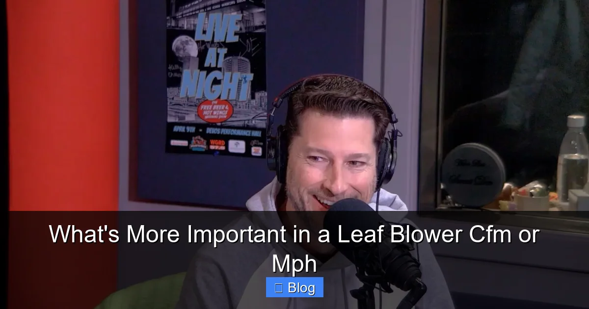 What's More Important in a Leaf Blower Cfm or Mph