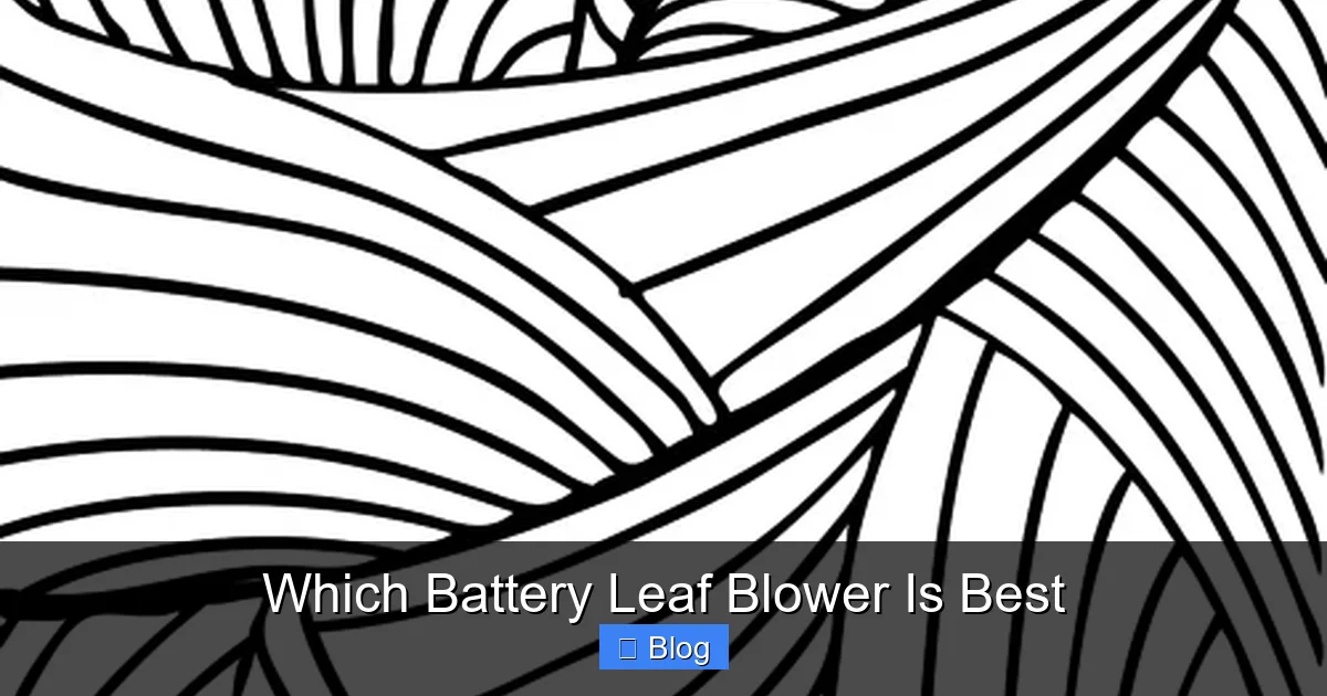 Which Battery Leaf Blower Is Best