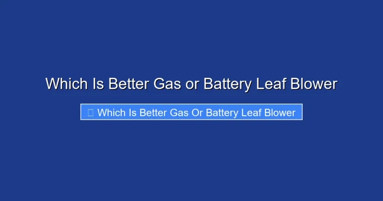 Which Is Better Gas or Battery Leaf Blower