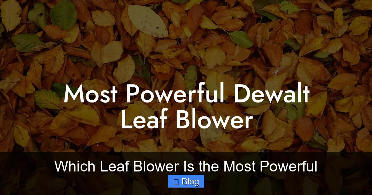 Which Leaf Blower Is the Most Powerful