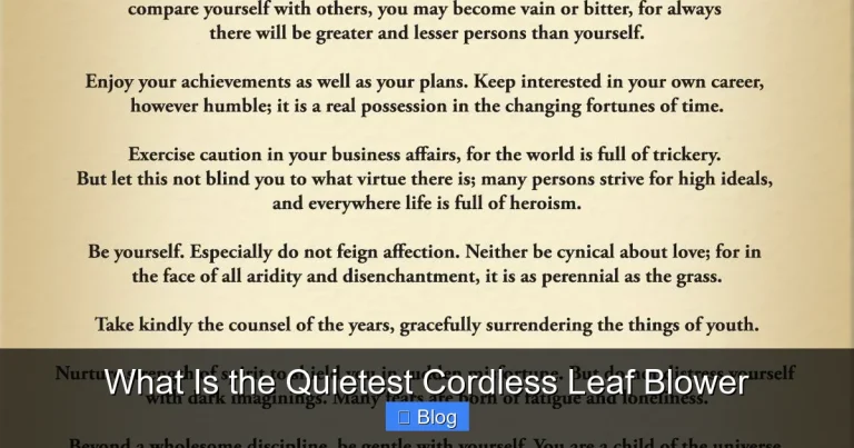 What Is the Quietest Cordless Leaf Blower
