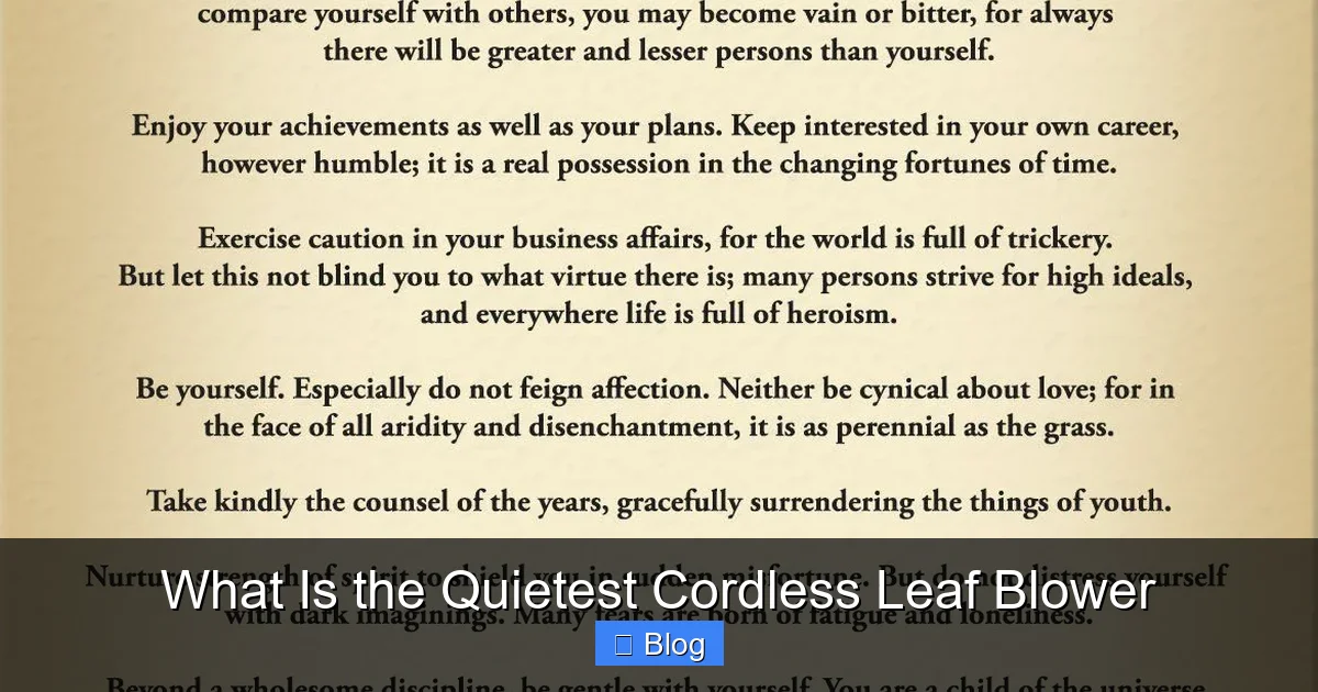 What Is the Quietest Cordless Leaf Blower