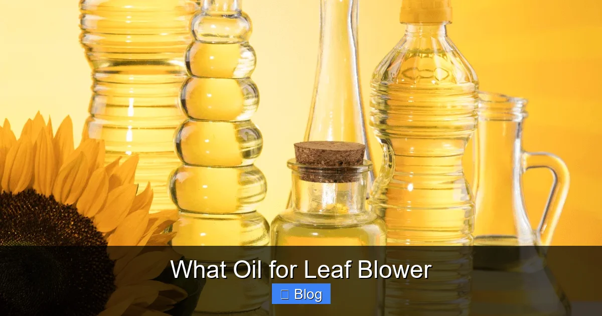 What Oil for Leaf Blower