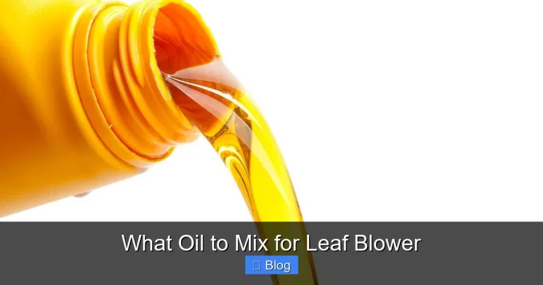 What Oil to Mix for Leaf Blower