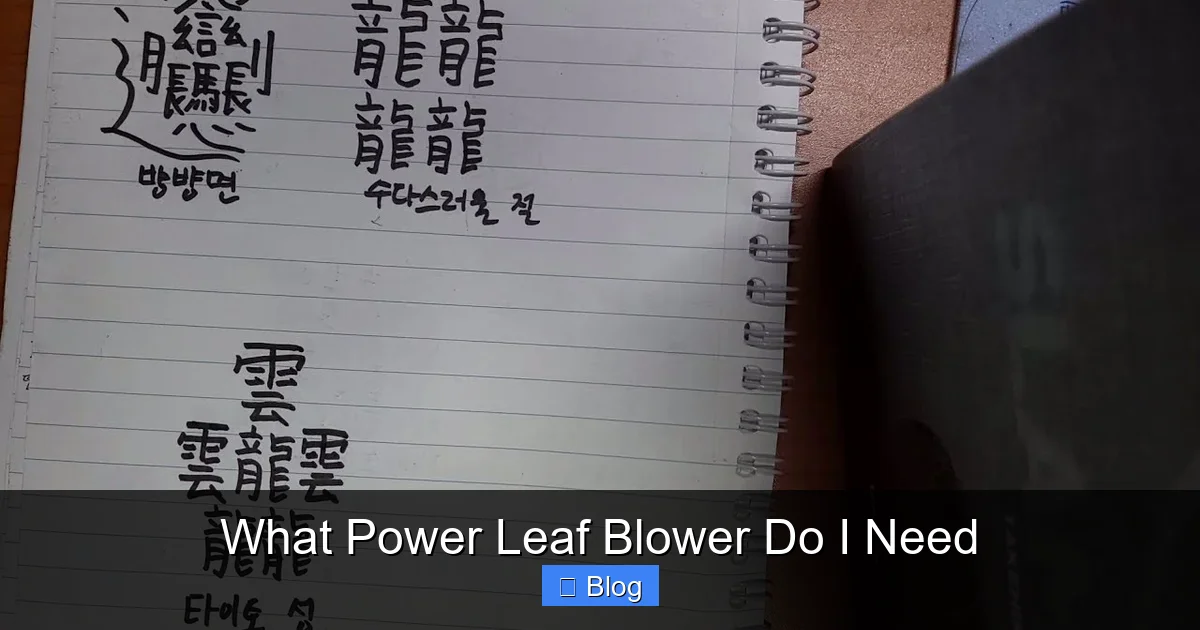 What Power Leaf Blower Do I Need