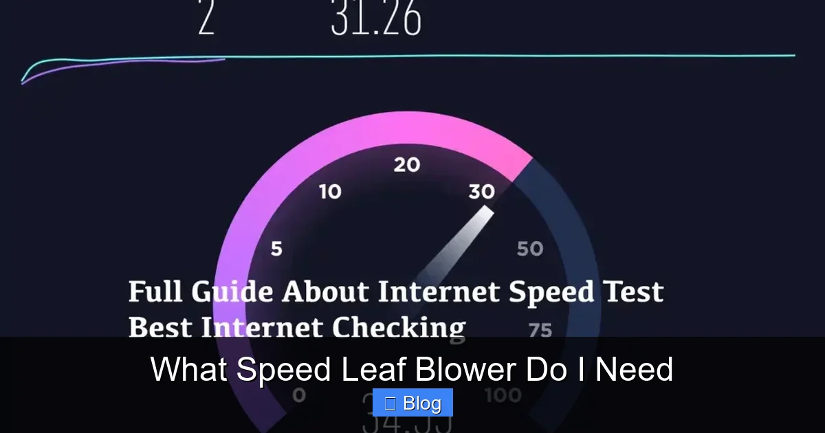 What Speed Leaf Blower Do I Need