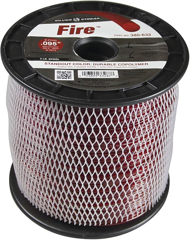 Silver Streak Fire .095 Trimmer Line 3 lb Spool, Durable Red Replaceme
