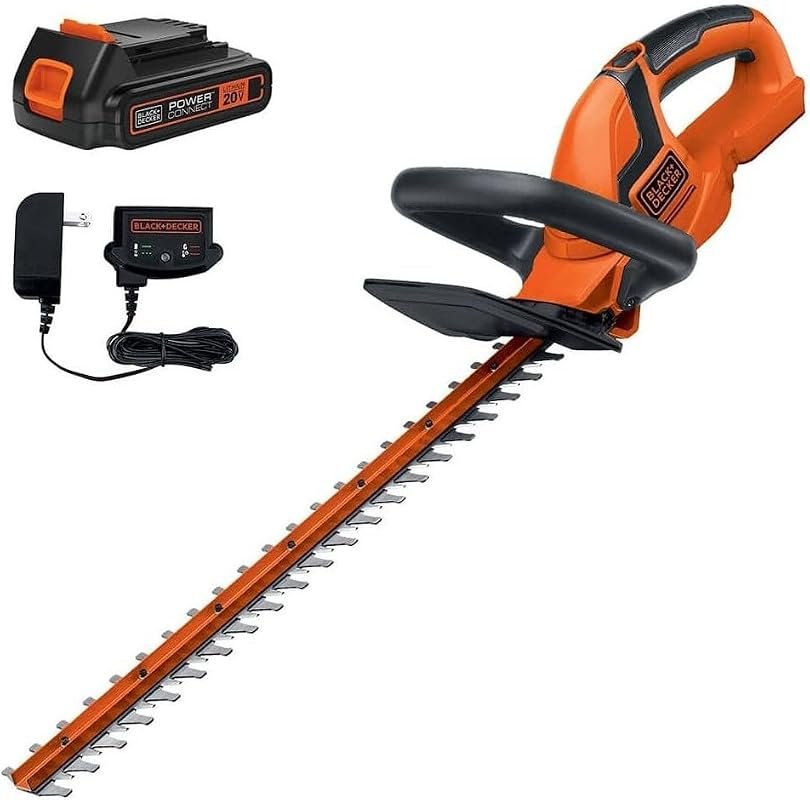 BLACK+DECKER 20V Max 22-Inch Cordless Hedge Trimmer with Battery, Char