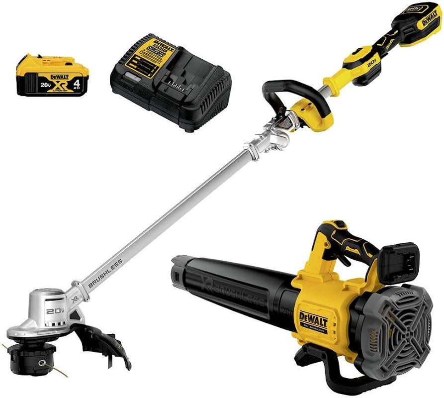 DEWALT 20V MAX Cordless String Trimmer and Leaf Blower Combo Kit with 