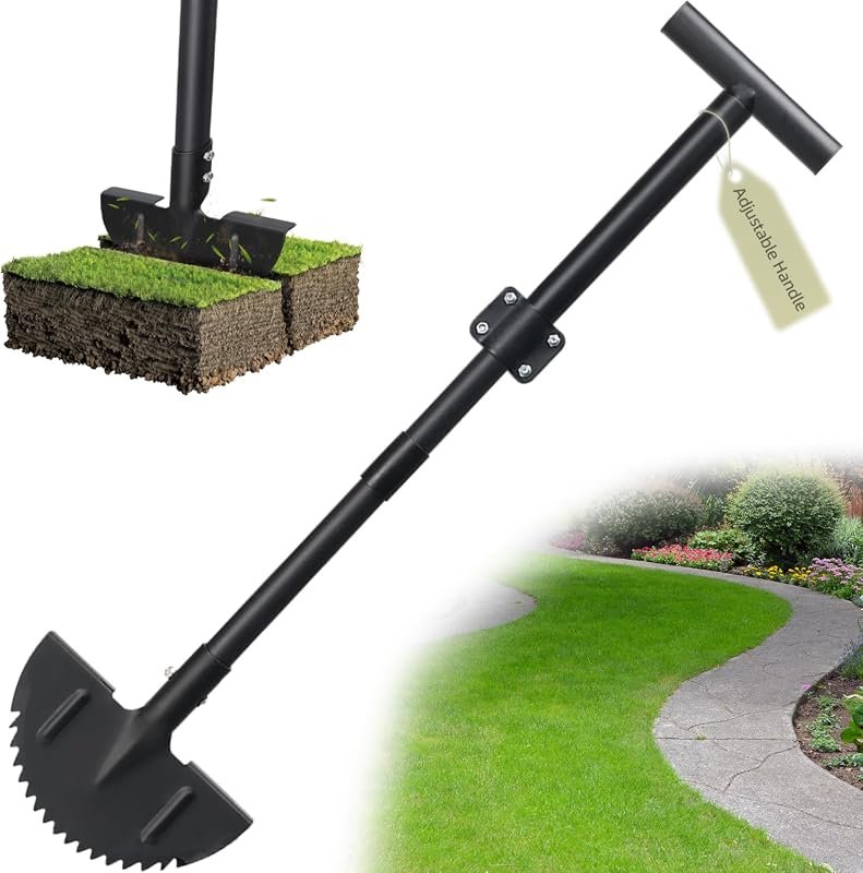 Heavy Duty Adjustable Manual Half-Moon Lawn Edger with Saw Tooth Blade