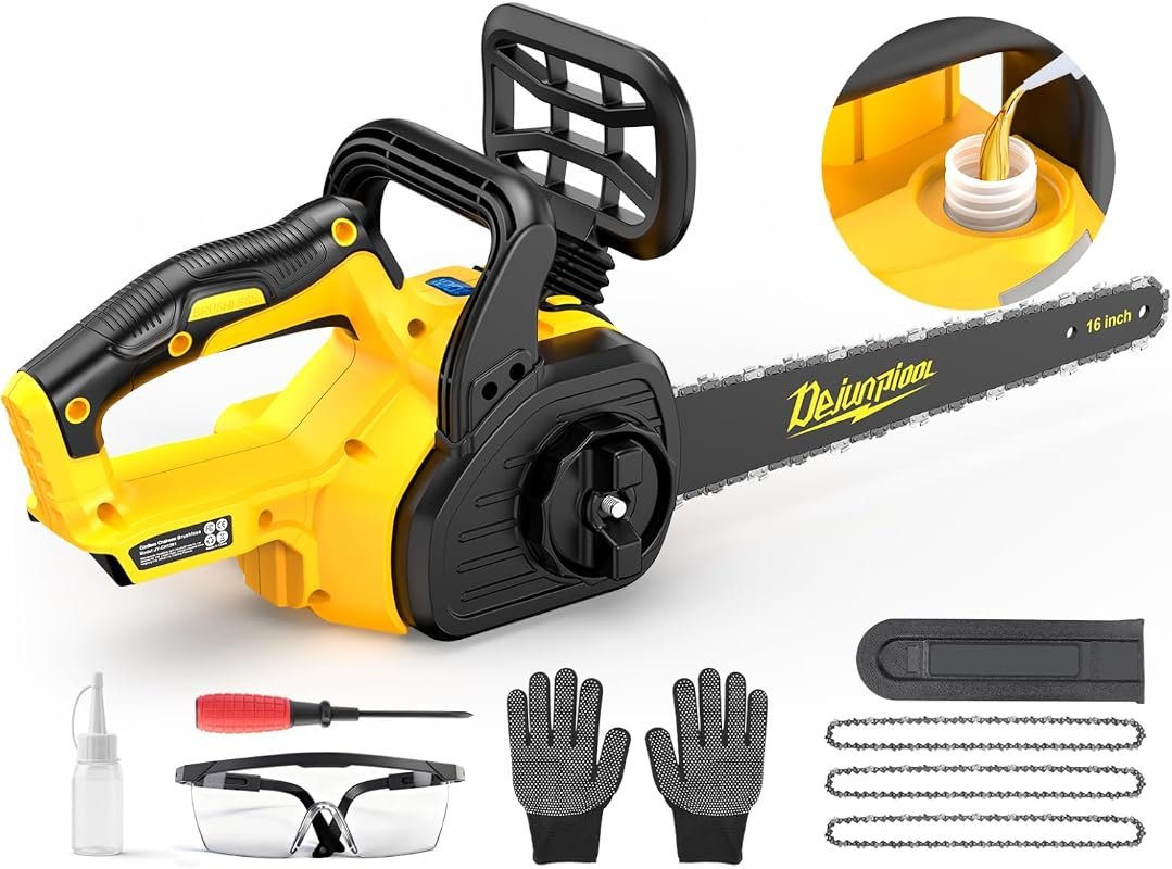 16-Inch Brushless Cordless Electric Chainsaw, Compatible with DeWalt 2