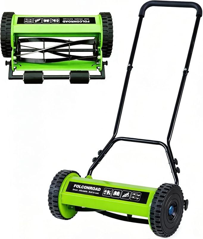 14-Inch 4-Blade Manual Push Reel Lawn Mower with 5-Position Adjustable