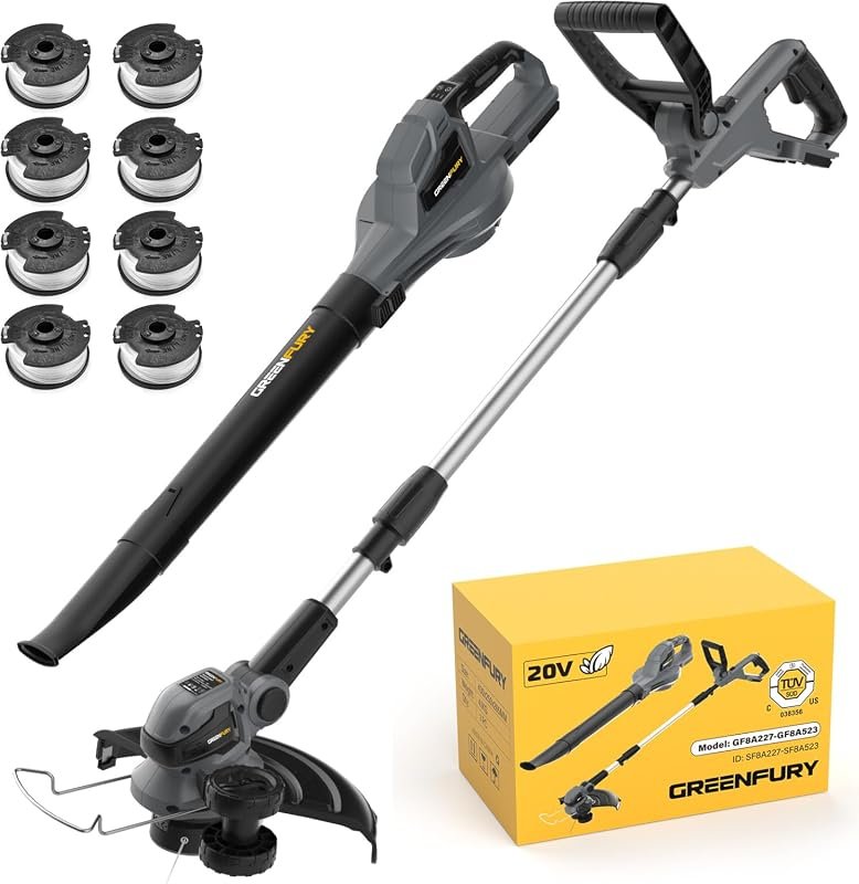 Cordless 12-Inch String Trimmer and Leaf Blower Combo Kit Compatible w