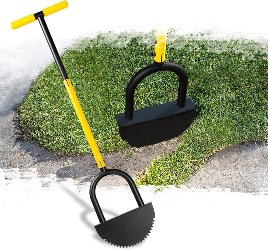 Manual Half Moon Lawn Edger with Adjustable Long Handle and Durable Ma