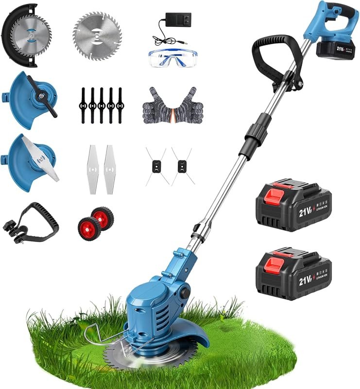 4-in-1 Electric Cordless Weed Wacker, High-Speed Battery Powered Grass