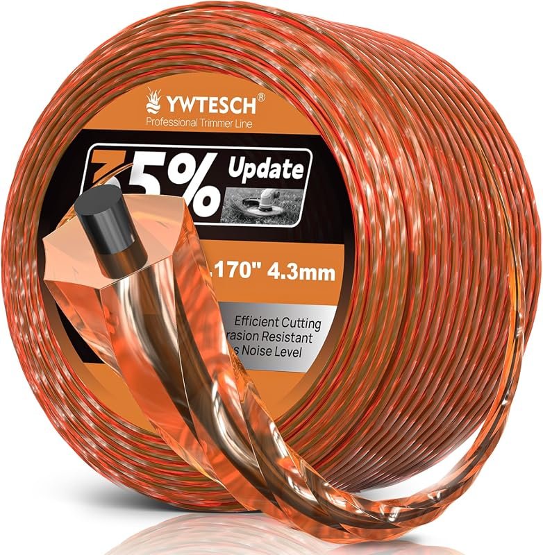 YWTESCH 0.170-Inch Heavy Duty Twisted Hexagonal Trimmer Line, 180-Foot