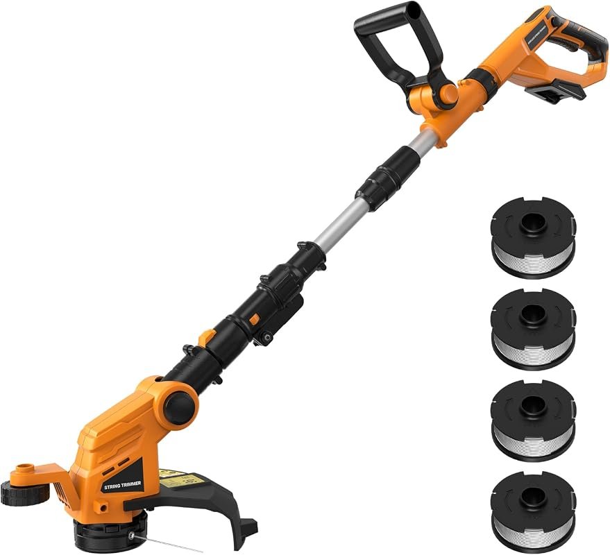 12-Inch Cordless String Trimmer for Dewalt 20V Batteries, Automatic Li